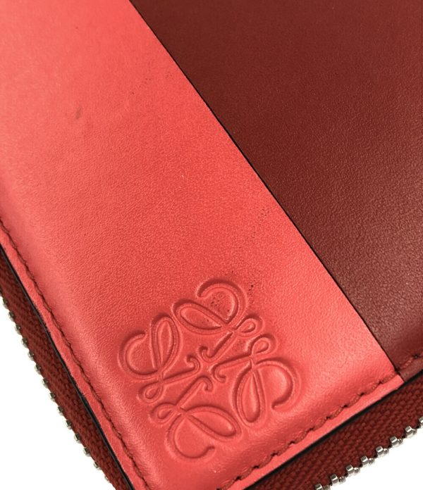 a182042006 7 Loewe Round Zipper Bifold Wallet Red