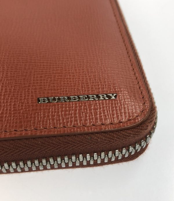 a182632002 8 Burberry Round Zipper Long Wallet Brown