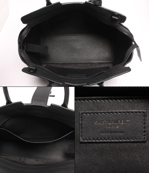 a182708001 3 Saint Laurent Paris Shoulder Downtown Cabas Black