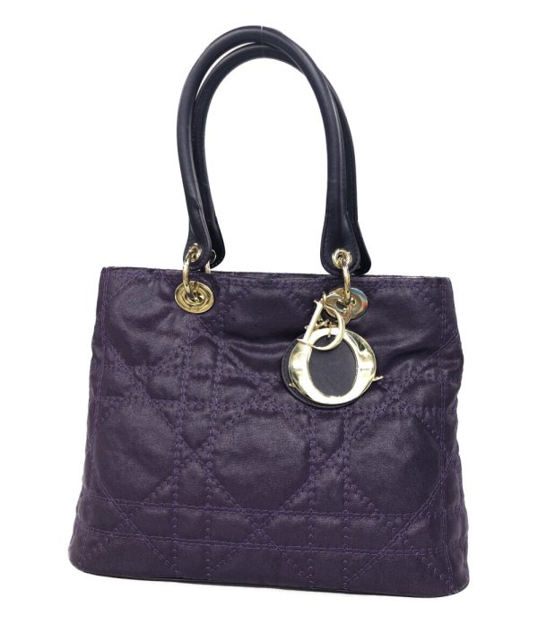 a182719002 1 Christian Dior Cannage Leather Handbag Purple