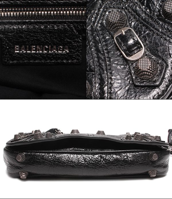 a182937003 4 Balenciaga Leather Shoulder Bag Metal Black