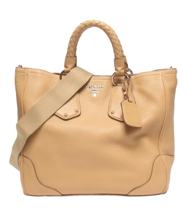 a183405002 1 Prada 2way Shoulder Tote Bag Crossbody Beige