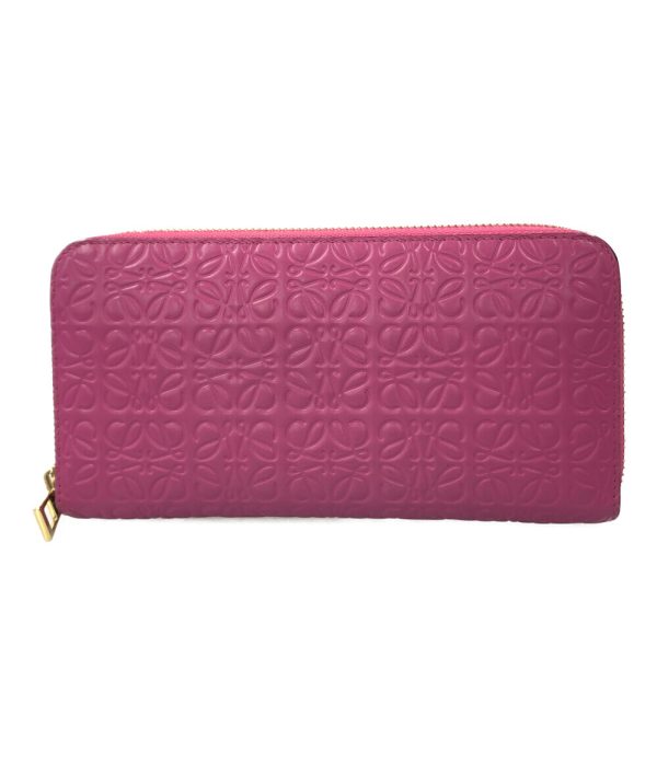 a183719005 1 Loewe Round Zipper Long Wallet Repeat Anagram Pink