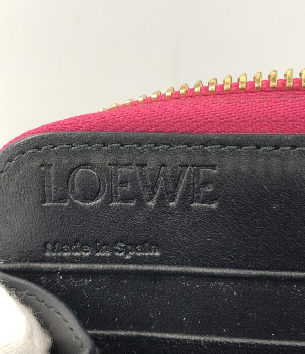 a183719005 4 Loewe Round Zipper Long Wallet Repeat Anagram Pink