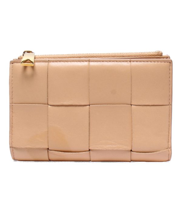 a184356003 1 Bottega Veneta Bifold Wallet Intrecciato Beige