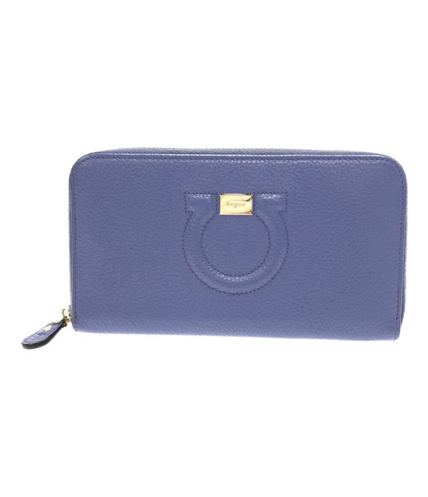 a184529011 1 Salvatore Ferragamo Round Zipper Long Wallet Blue