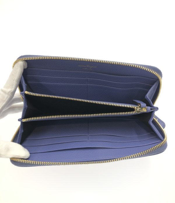 a184529011 3 Salvatore Ferragamo Round Zipper Long Wallet Blue