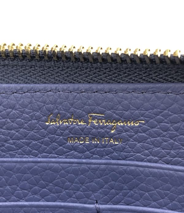 a184529011 4 Salvatore Ferragamo Round Zipper Long Wallet Blue