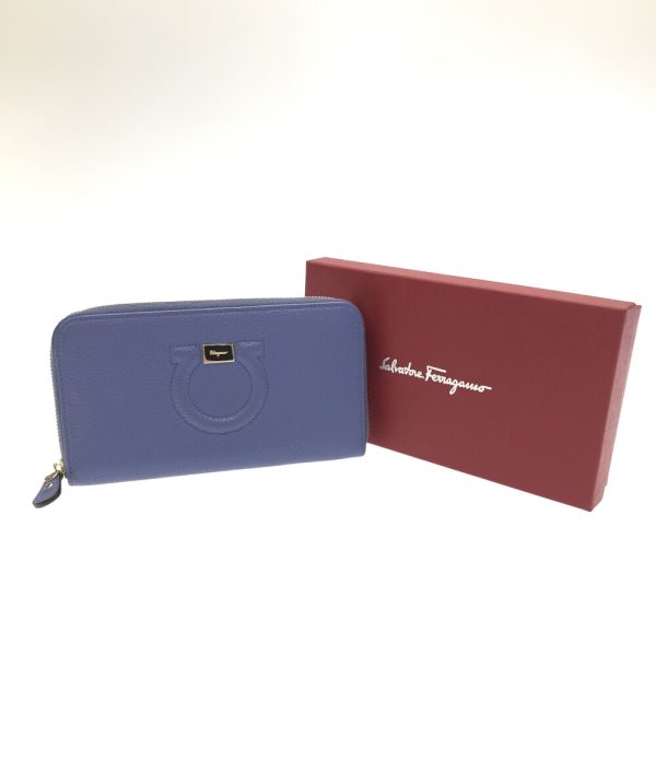 a184529011 8 Salvatore Ferragamo Round Zipper Long Wallet Blue