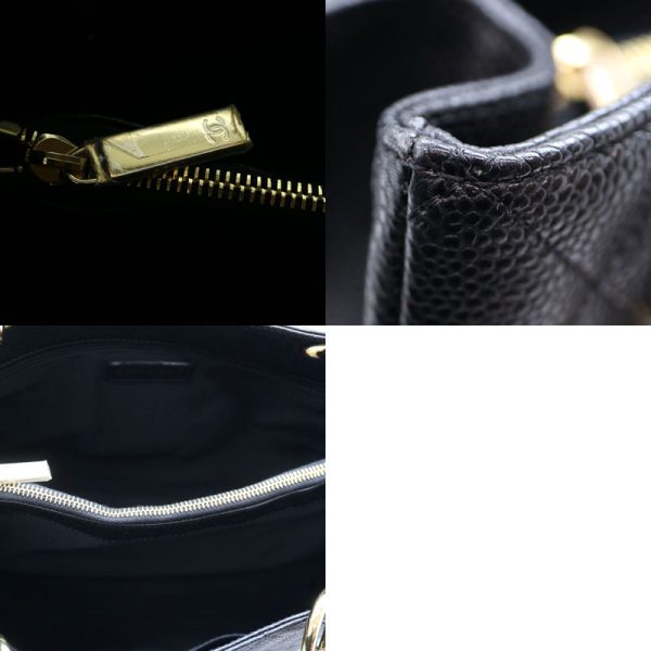 a22 1653 8 Chanel GST Tote Bag Caviar Skin Leather Black