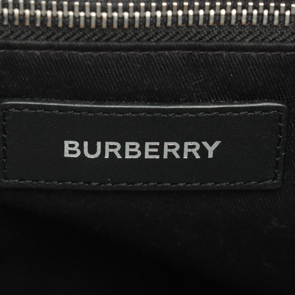 a2265200 8 Burberry Check Shoulder Business Commuting Leather Tote Bag Black