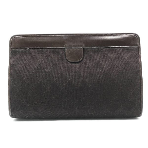 a2687 2 Chanel Cocomark Matelasse Jersey Cotton Clutch Bag Brown