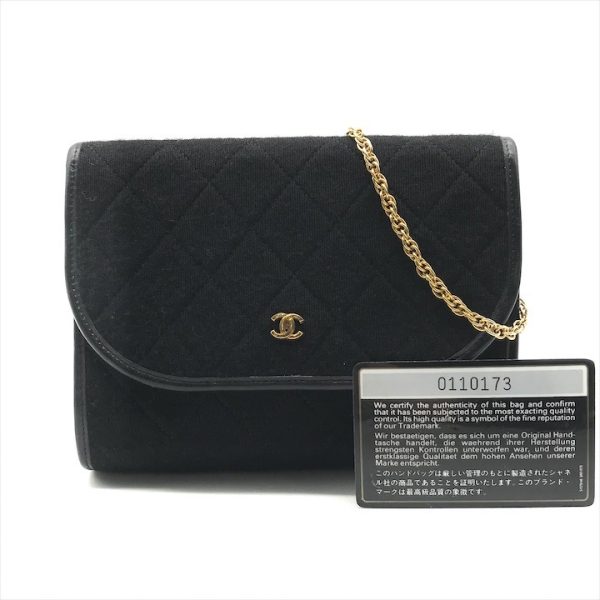 a3115 1 Chanel Cocomark Mini Matelasse Chain Cotton Shoulder Bag Black