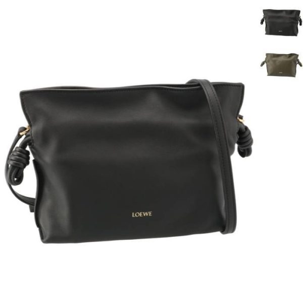 a411fc2x730004 Loewe Flamenco Mini Clutch Shoulder Bag Black