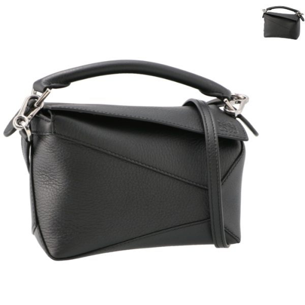 a510p88x260024 Loewe Puzzle Mini Shoulder Bag Classic Calf Skin Black