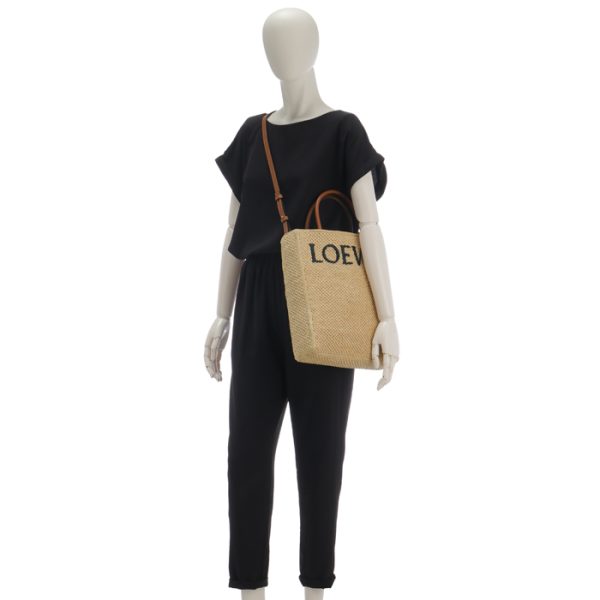 a563r18x020049 6 Loewe Standard A4 Raffia Basket Tote Shoulder Bag