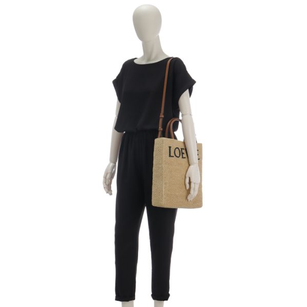 a563r18x020049 7 Loewe Standard A4 Raffia Basket Tote Shoulder Bag