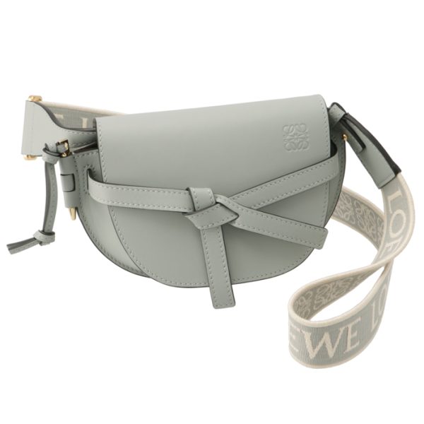 a650n46x1300681760 Loewe Gate Mini Logo Belt Shoulder Bag Gray