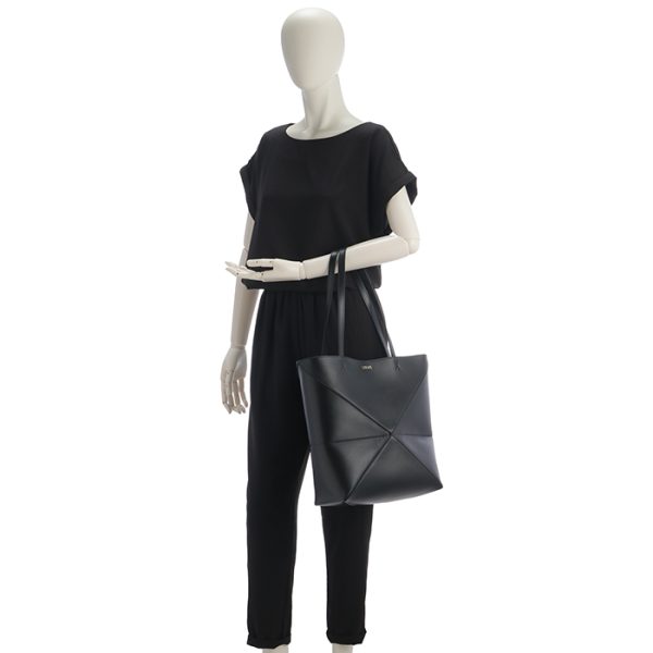 a657g50x010088 7 Loewe Puzzle Fold Medium Tote Bag Black