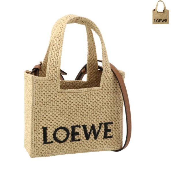 a685v46x010049 Loewe Basket Mini Font Tote Raffia Shoulder