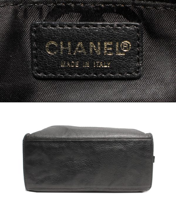 abo0035363 4 Chanel Leather Shoulder Bag Coco Mark Black