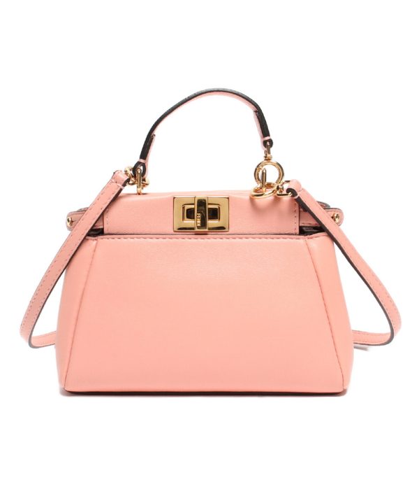 abo0055320 1 Fendi 2way Leather Shoulder Bag Salmon Pink