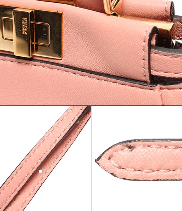 abo0055320 7 Fendi 2way Leather Shoulder Bag Salmon Pink