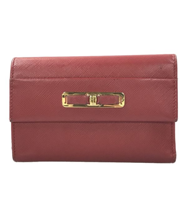 abo0057766 1 Salvatore Ferragamo Trifold Wallet Vara Red