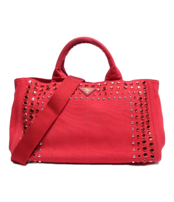 abo0057796 1 Prada 2way Tote Shoulder Bag Diagonal Canapa Red