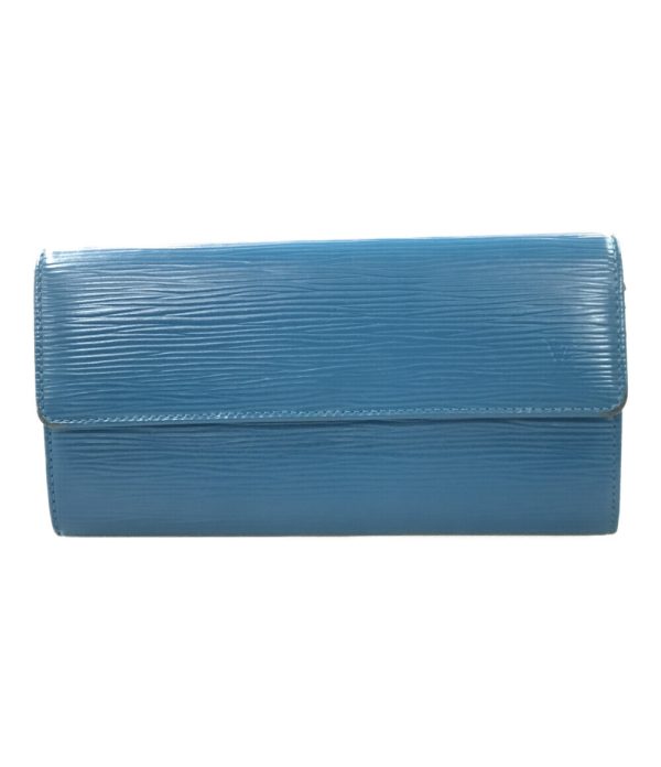 abo0058388 1 Louis Vuitton Long Wallet Portefeuille Sarah Blue