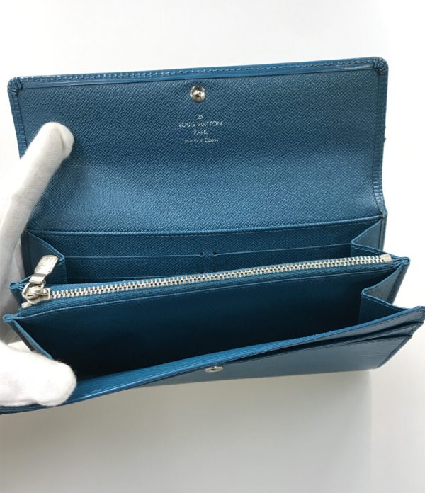 abo0058388 3 Louis Vuitton Long Wallet Portefeuille Sarah Blue