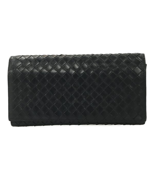 abo0058963 1 Bottega Veneta Long Wallet Intrecciato Black