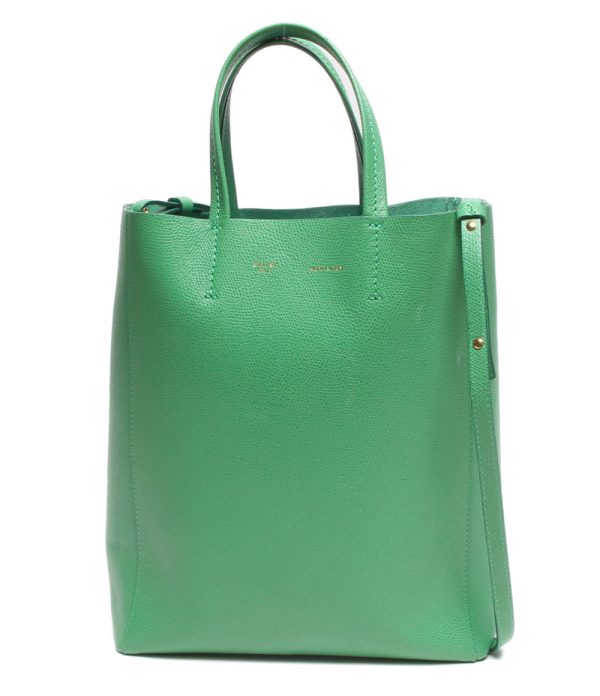 abo0060839 1 Celine 2way Leather Tote Bag Hippo Small Green