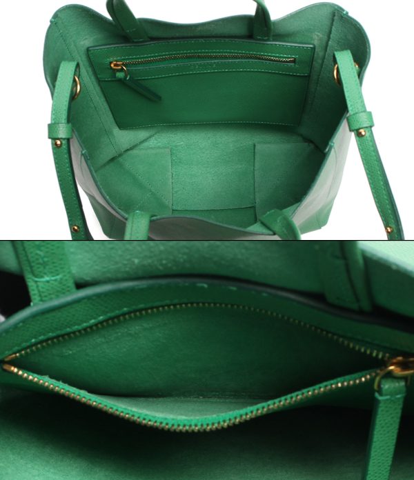 abo0060839 3 Celine 2way Leather Tote Bag Hippo Small Green