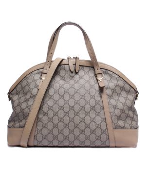 abo0063557 1 Gucci GG Pattern Horsebit Bag GG Canvas Brown