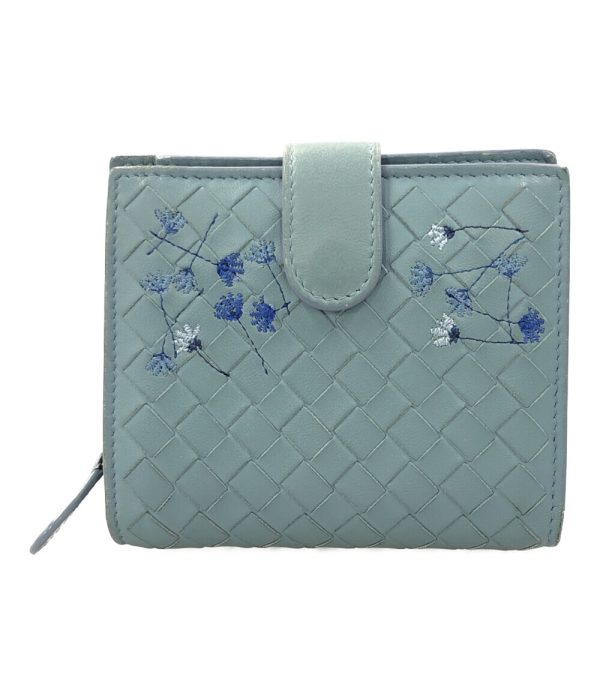 abo0064024 1 Bottega Veneta Bifold Wallet Intrecciato Blue