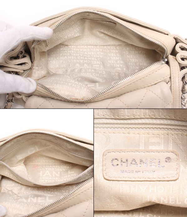 abo0064107 3 Chanel Shoulder Bag Silver Hardware Beige