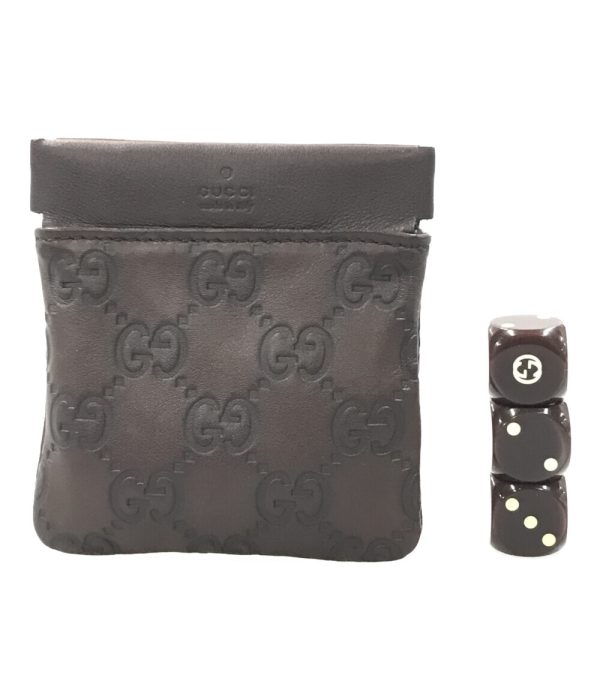 abo0064751 1 Gucci Pouch 3 Dice Set Shima Brown