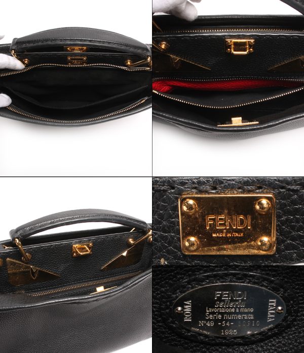 abo0064851 4 Fendi Iconic Fit Mini Monster Shoulder Bag Black