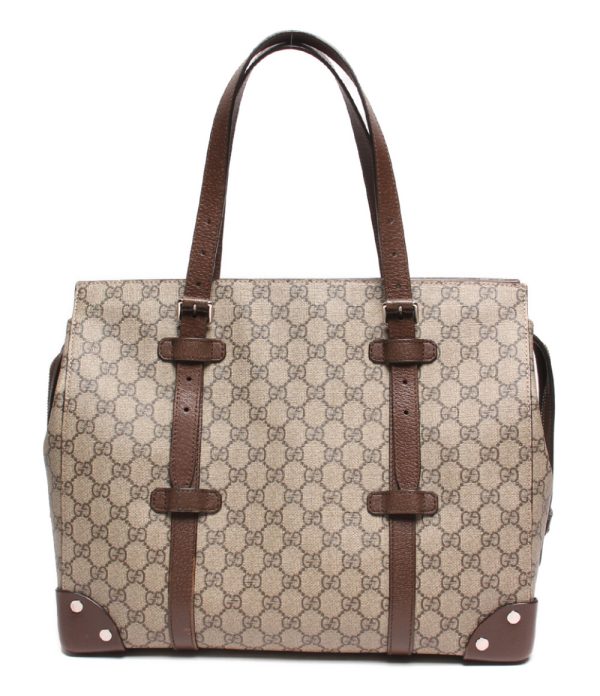 abo0066716 1 Gucci Tote Shoulder Bag GG Supreme Beige