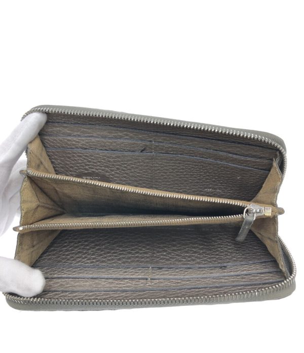 abo0068343 3 Fendi Selleria Round Zipper Long Wallet Gray