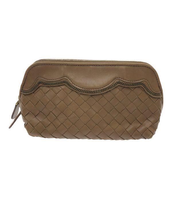 abo0069152 1 Bottega Veneta Pouch Intrecciato Brown