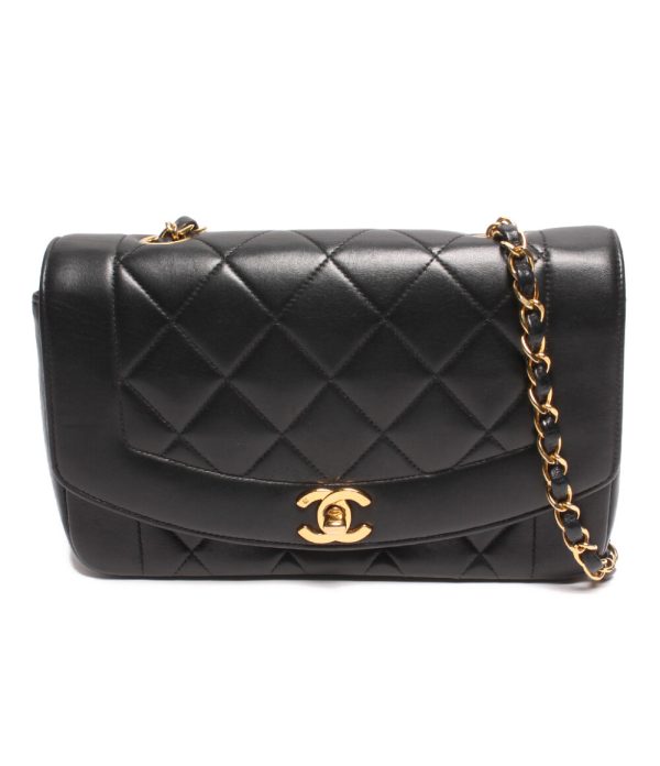 abo0070983 1 Chanel Chain Shoulder Bag Diana Matelasse Black