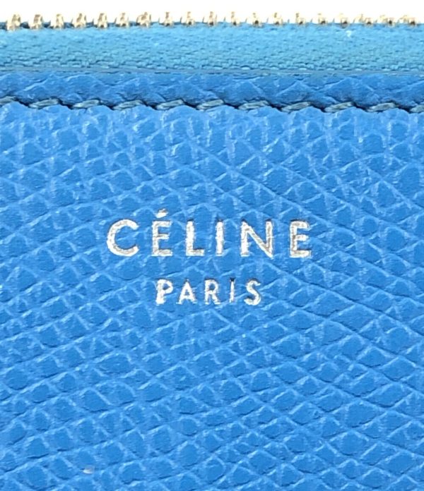 abo0071034 4 Celine Round Zipper Long Wallet Blue