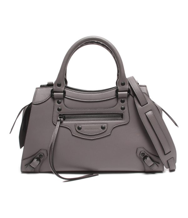 abo0071087 1 Balenciaga 2way Leather Handbag Neo Gray