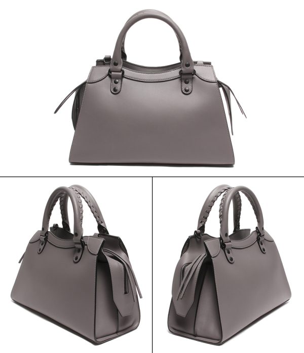 abo0071087 2 Balenciaga 2way Leather Handbag Neo Gray