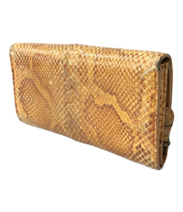 abo0071177 2 Bottega Veneta Long Wallet Python Leather Orange