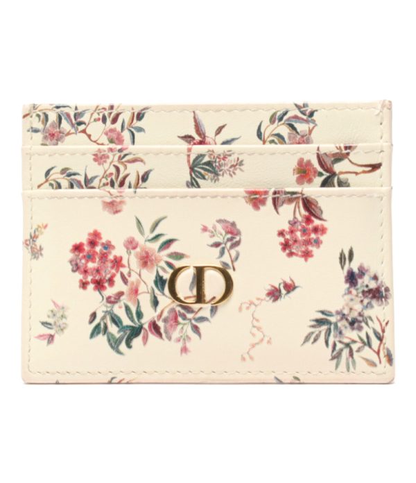 abo0071824 1 Christian Dior Pass Case Card Floral Pattern White