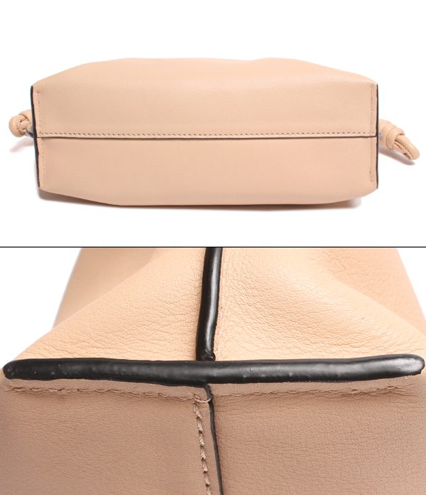 abo0071829 4 Loewe Leather Clutch Bag Shoulder Bag Beige