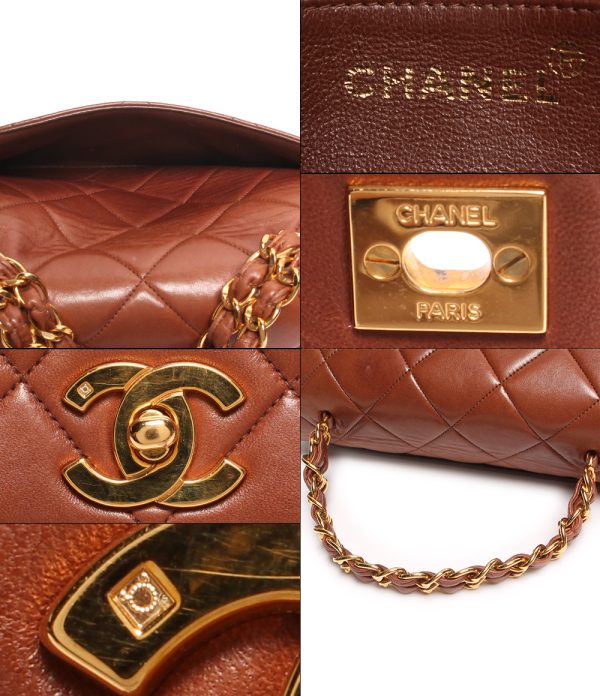 abo0073781 4 Chanel Chain Handbag Top Handle Matelasse Brown